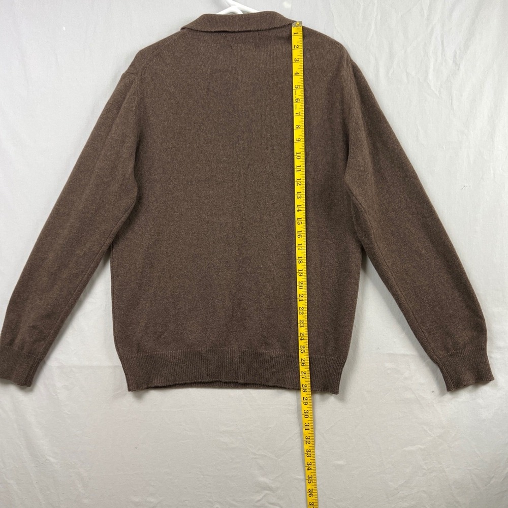Maglificio Bartolini Polo Sweater Mens L Brown 100% Cashmere Pullover Italy - Picture 5 of 9